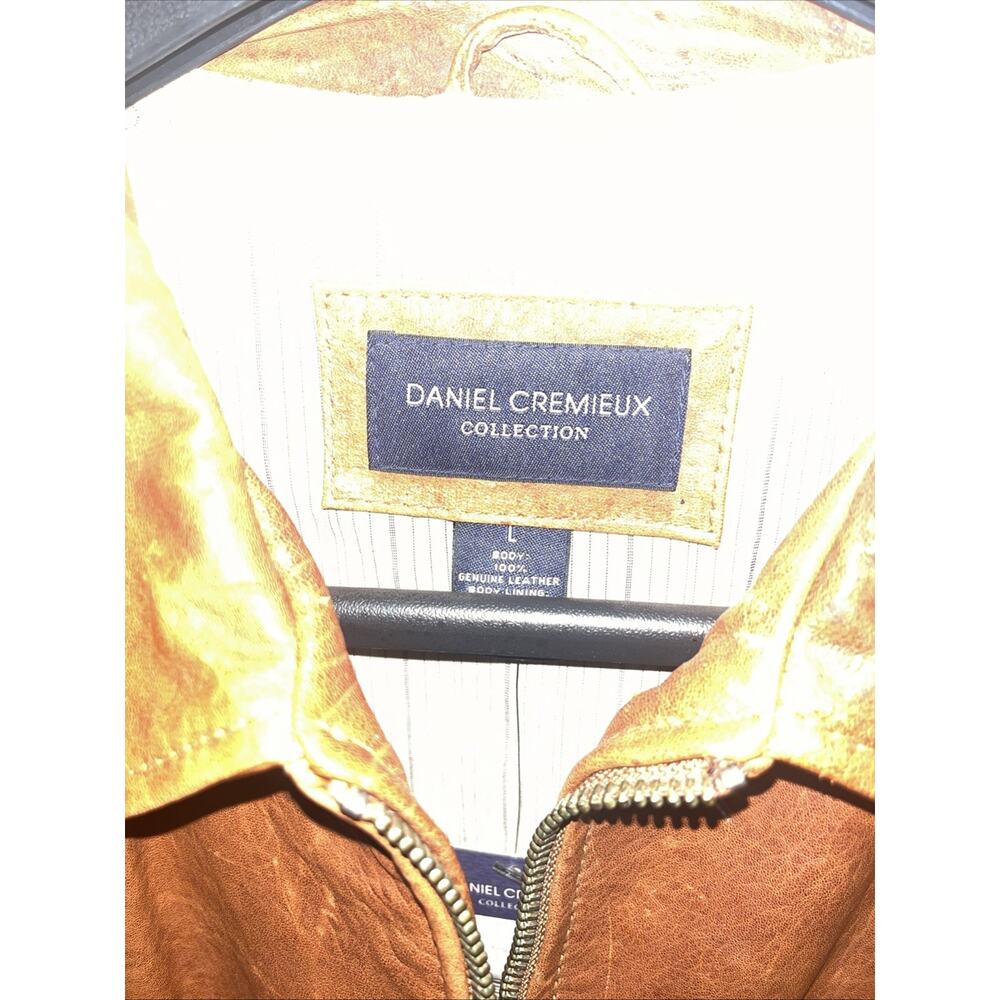 Daniel Cremieux Leather Sz Large Jacket Soft Lambskin Leather Tan 90’s VTG NWT - Picture 3 of 10